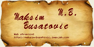 Maksim Bušatović vizit kartica